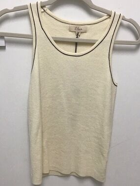 Ellan Cream Tank Top with Contrast Trim